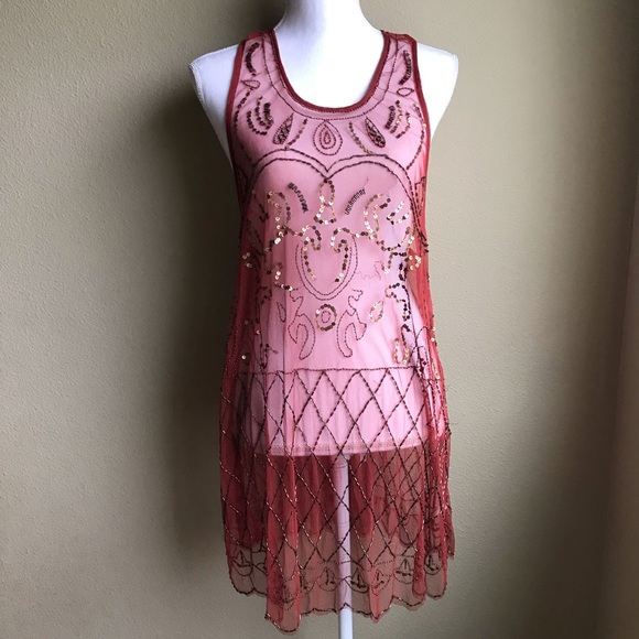 Free People Dresses & Skirts - Free people sheer Sequin dress
